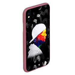 Чехол iPhone XS Max матовый Avicii: Stories, цвет: 3D-малиновый — фото 2