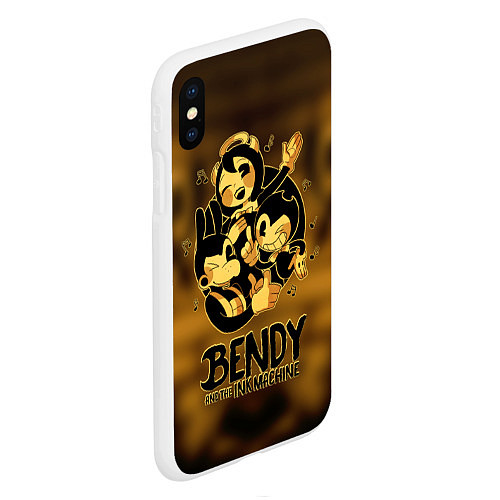 Чехол iPhone XS Max матовый Bendy and the ink machine / 3D-Белый – фото 2