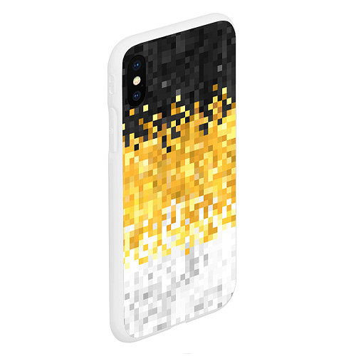 Чехол iPhone XS Max матовый Имперский флаг пикселами / 3D-Белый – фото 2