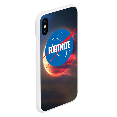 Чехол iPhone XS Max матовый Fortnite NASA / 3D-Белый – фото 2