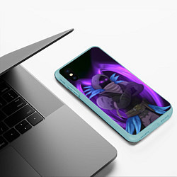 Чехол iPhone XS Max матовый Violet Raven, цвет: 3D-мятный — фото 2