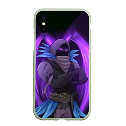 Чехол iPhone XS Max матовый Violet Raven, цвет: 3D-салатовый