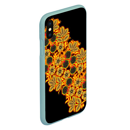 Чехол iPhone XS Max матовый Славянская роспись / 3D-Мятный – фото 2