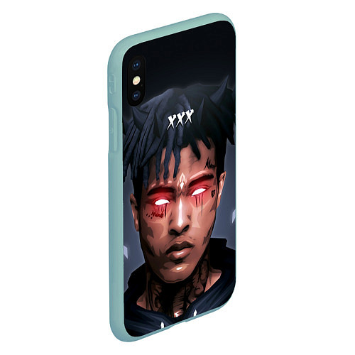 Чехол iPhone XS Max матовый XXXTentacion Demon / 3D-Мятный – фото 2