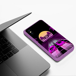 Чехол iPhone XS Max матовый Digital Race, цвет: 3D-фиолетовый — фото 2