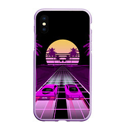 Чехол iPhone XS Max матовый Digital Race, цвет: 3D-сиреневый