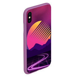 Чехол iPhone XS Max матовый Digital Sun, цвет: 3D-фиолетовый — фото 2