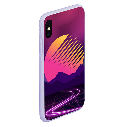 Чехол iPhone XS Max матовый Digital Sun / 3D-Светло-сиреневый – фото 2