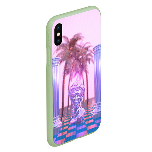 Чехол iPhone XS Max матовый Digital Miami / 3D-Салатовый – фото 2