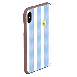 Чехол iPhone XS Max матовый Сборная Аргентины, цвет: 3D-коричневый — фото 2