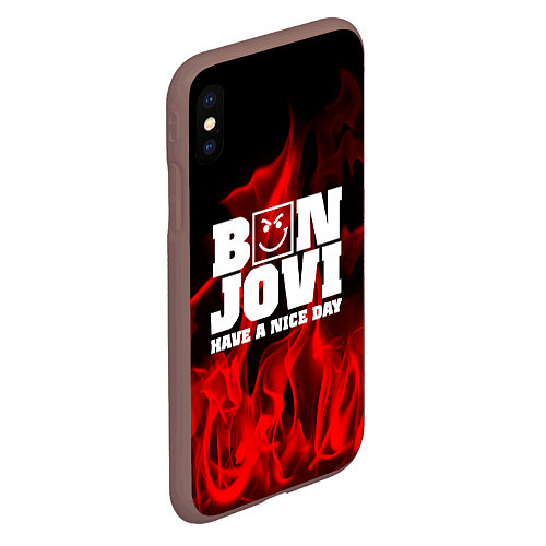 Чехол iPhone XS Max матовый Bon Jovi: Have a nice day / 3D-Коричневый – фото 2