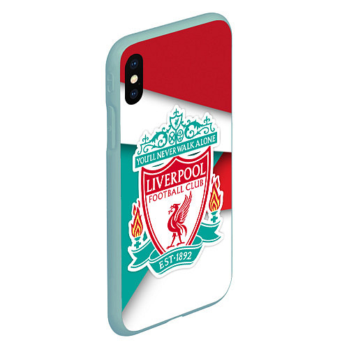 Чехол iPhone XS Max матовый FC Liverpool / 3D-Мятный – фото 2