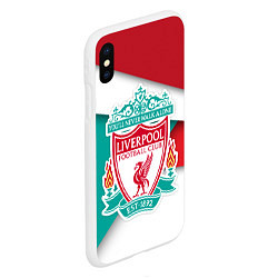 Чехол iPhone XS Max матовый FC Liverpool, цвет: 3D-белый — фото 2