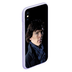 Чехол iPhone XS Max матовый Sherlock, цвет: 3D-светло-сиреневый — фото 2