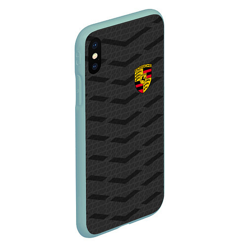 Чехол iPhone XS Max матовый Porsche: Grey Sport / 3D-Мятный – фото 2