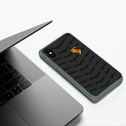 Чехол iPhone XS Max матовый Porsche: Grey Sport, цвет: 3D-темно-зеленый — фото 2