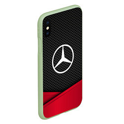 Чехол iPhone XS Max матовый Mercedes Benz: Grey Carbon, цвет: 3D-салатовый — фото 2