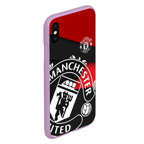 Чехол iPhone XS Max матовый FC Man United: Exclusive / 3D-Сиреневый – фото 2