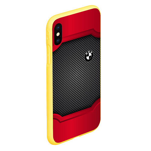 Чехол iPhone XS Max матовый BMW: Carbon Inside / 3D-Желтый – фото 2