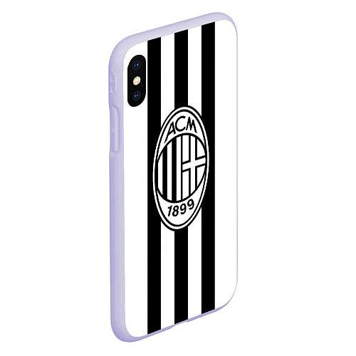 Чехол iPhone XS Max матовый AC Milan: Black & White / 3D-Светло-сиреневый – фото 2