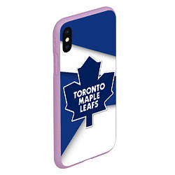 Чехол iPhone XS Max матовый Toronto Maple Leafs, цвет: 3D-сиреневый — фото 2