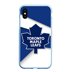 Чехол iPhone XS Max матовый Toronto Maple Leafs, цвет: 3D-голубой