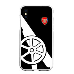 Чехол iPhone XS Max матовый FC Arsenal: Exclusive, цвет: 3D-белый
