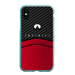 Чехол iPhone XS Max матовый Infiniti: Red Carbon, цвет: 3D-мятный