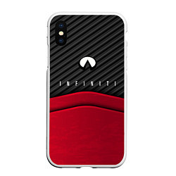 Чехол iPhone XS Max матовый Infiniti: Red Carbon, цвет: 3D-белый