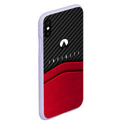 Чехол iPhone XS Max матовый Infiniti: Red Carbon, цвет: 3D-светло-сиреневый — фото 2