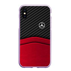 Чехол iPhone XS Max матовый Mercedes Benz: Red Carbon