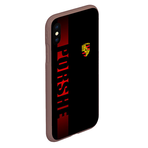 Чехол iPhone XS Max матовый Porsche: Red Line / 3D-Коричневый – фото 2