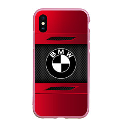 Чехол iPhone XS Max матовый BMW SPORT, цвет: 3D-розовый