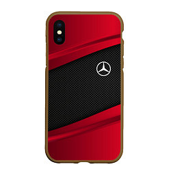 Чехол iPhone XS Max матовый Mercedes Benz: Red Sport, цвет: 3D-коричневый