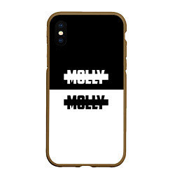 Чехол iPhone XS Max матовый Molly: Black & White, цвет: 3D-коричневый