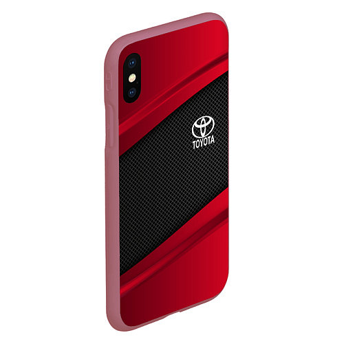 Чехол iPhone XS Max матовый Toyota: Red Sport / 3D-Малиновый – фото 2