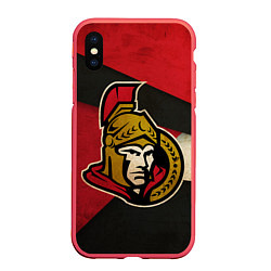 Чехол iPhone XS Max матовый HC Ottawa Senators: Old Style, цвет: 3D-красный