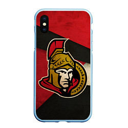 Чехол iPhone XS Max матовый HC Ottawa Senators: Old Style, цвет: 3D-голубой