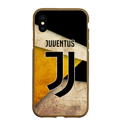 Чехол iPhone XS Max матовый FC Juventus: Old Style, цвет: 3D-коричневый