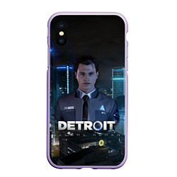 Чехол iPhone XS Max матовый Detroit: Connor, цвет: 3D-светло-сиреневый