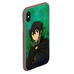 Чехол iPhone XS Max матовый Yuichiro Hyakuya, цвет: 3D-коричневый — фото 2