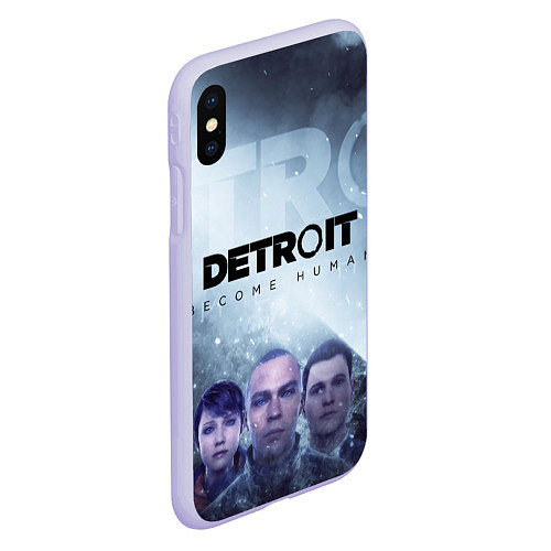 Чехол iPhone XS Max матовый Detroit: Become Human / 3D-Светло-сиреневый – фото 2