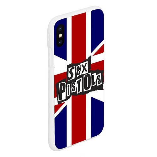 Чехол iPhone XS Max матовый Sex Pistols UK / 3D-Белый – фото 2