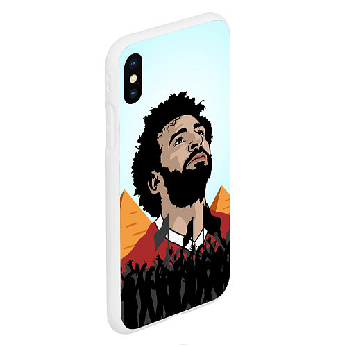 Чехол iPhone XS Max матовый Salah: Egypt King / 3D-Белый – фото 2