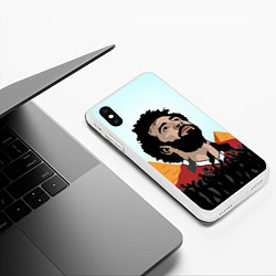 Чехол iPhone XS Max матовый Salah: Egypt King, цвет: 3D-белый — фото 2