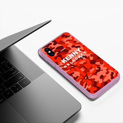 Чехол iPhone XS Max матовый Kenny: Obladaet Camo, цвет: 3D-сиреневый — фото 2