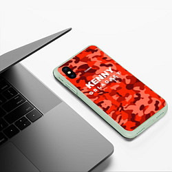 Чехол iPhone XS Max матовый Kenny: Obladaet Camo, цвет: 3D-салатовый — фото 2