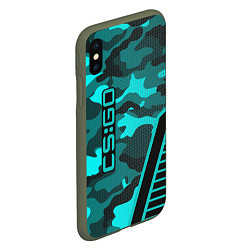 Чехол iPhone XS Max матовый CS:GO Blue Camo, цвет: 3D-темно-зеленый — фото 2