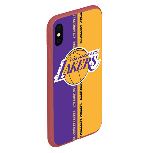 Чехол iPhone XS Max матовый NBA: LA Lakers / 3D-Красный – фото 2