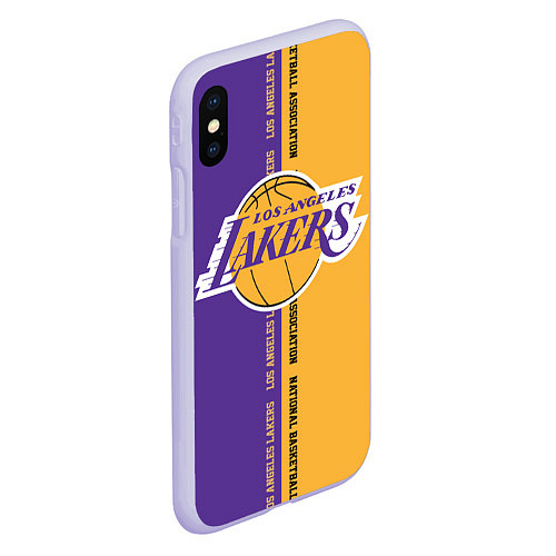 Чехол iPhone XS Max матовый NBA: LA Lakers / 3D-Светло-сиреневый – фото 2